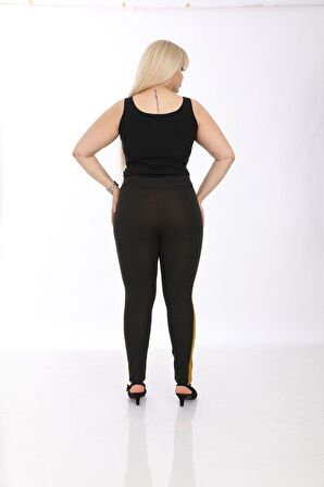 Yan Şeritli Büyük Beden Tayt 5D-1288
