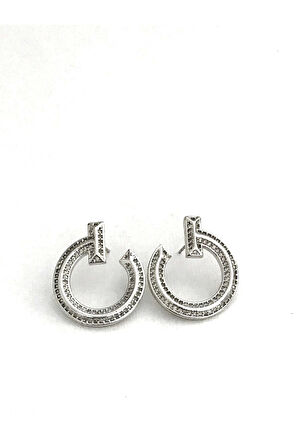 Çelik Zirkon Taşlı Küpe