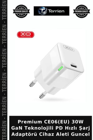 Premium CE06(EU) 30W GaN Teknolojili PD Hızlı Şarj Adaptörü Cihaz Aleti Guncel