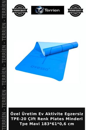 Özel Üretim Ev Aktivite Egzersiz TPE-20 Çift Renk Plates Minderi Tpe Mavi 183*61*0,6 cm