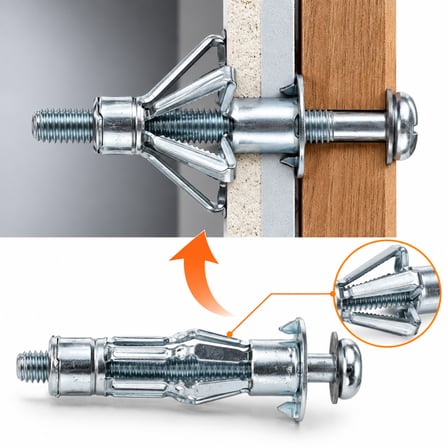 Boşluk Dübel Çelik Alçıpan Frt Tuğla Duvar Bims Paraşüt Dübeli 6X52 Metal (5 Adet)