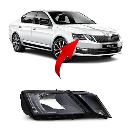 Skoda Octavia 2017-2020 Ön Far Sağ Düz 5E1941016C