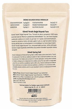 Öğütülmüş Pülümür G Tuzu 1 Kg