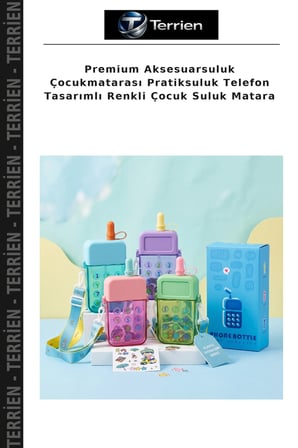 Premium Aksesuarsuluk Çocukmatarası Pratiksuluk Telefon Tasarımlı Renkli Çocuk Suluk Matara