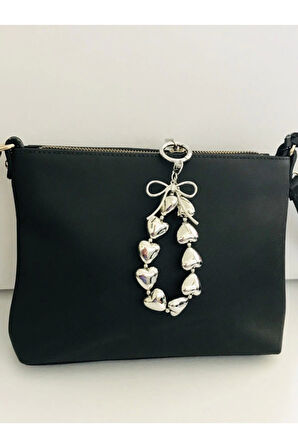 Kalp Charmlı Çanta Süsü