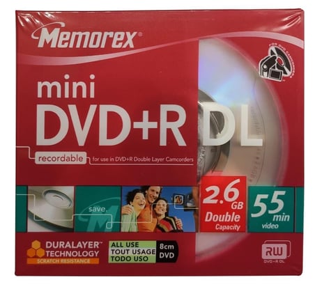 Özel Seri Görsel Medya Film Diski Kayıt Medyasi Memorex Mini DVD+R DL 60 DK 1 Adet
