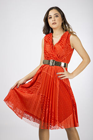 kırmızı dantel elbise