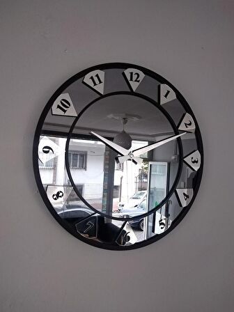 GERÇEK AYNALI DEKORATİF DUVAR SAATİ 50 CM