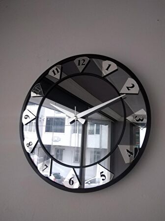 GERÇEK AYNALI DEKORATİF DUVAR SAATİ 50 CM