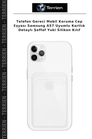 Telefon Gereci Mobil Koruma Cep Eşyası Samsung A57 Uyumlu Kartlık Detaylı Şeffaf Yuki Silikon Kılıf