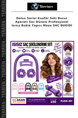 Delux Serisi Kuaför Seti Bucur Aparatı Sac Düzeni Profesyonel Isısız Bukle Yapıcı Maşa SAÇ BUGİDİ