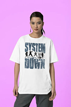 System Of A Down Baskılı Unisex Oversize Tişört