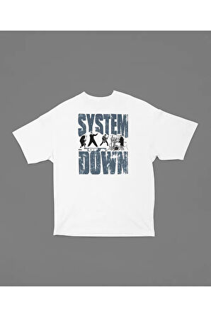 System Of A Down Baskılı Unisex Oversize Tişört