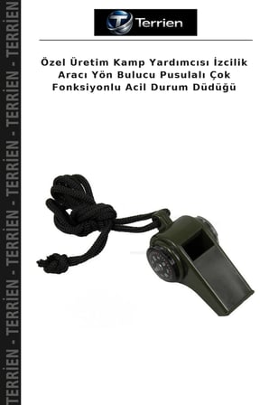 Özel Üretim Kamp Yardımcısı İzcilik Aracı Yön Bulucu Pusulalı Çok Fonksiyonlu Acil Durum Düdüğü