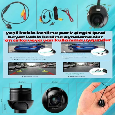 1 ADET 19 MM.  MİNİ KAMERA VE 5 İNÇ MONİTÖR KAYIT YAPMAZ 12 VOLT
