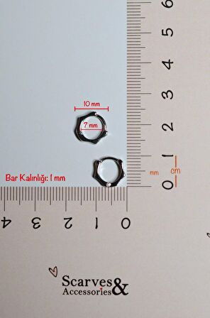 Mini Halka Yıldız Tragus Piercing Helix Kıkırdak Gümüş Renkli