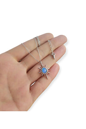 Modahilye 925 Ayar Gümüş Kutup Yıldızı Tasarım Kolye