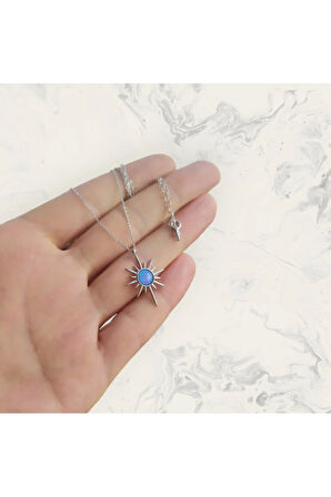 Modahilye 925 Ayar Gümüş Kutup Yıldızı Tasarım Kolye