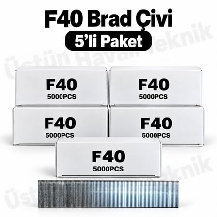 5' Li Paket - F Tipi Tabanca Çivisi F40 / 5.000 Adet - F/J/8/E/TIPIN/TYPE47 Serisi Kesik Başlı Çivi