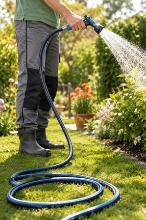 Termo Kauçuklu Bahçe Hortumu 5 Metre Dayanıklı 3 Katlı Sağlam Su Sulama Yıkama Hortum 12.5 mm 1/2"M