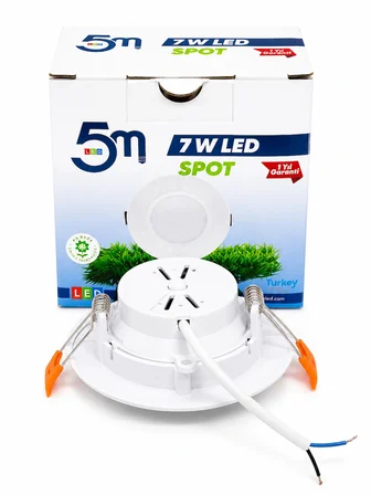 7 Watt Beyaz Led Spot, Güçlü Işıklı Led, 