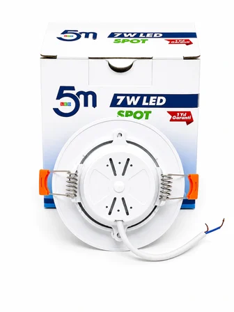 7 Watt Beyaz Led Spot, Güçlü Işıklı Led, 