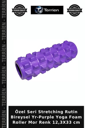 Özel Seri Stretching Rutin Bireysel Yr-Purple Yoga Foam Roller Mor Renk 12,3X33 cm