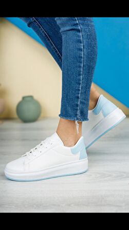 Modatalika Kadın Bağcıklı Termo Taban Sneaker Deri Spor Ayakkabı