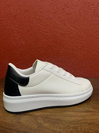 Modatalika Kadın Bağcıklı Termo Taban Sneaker Deri Spor Ayakkabı