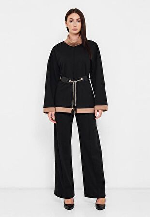 MODATALİKA Kadın Uzun Kollu Geniş Paça Comfort İkili Alt Üst Takım