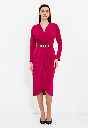 MODATALİKA Kadın Zincir Kemerli Elbise