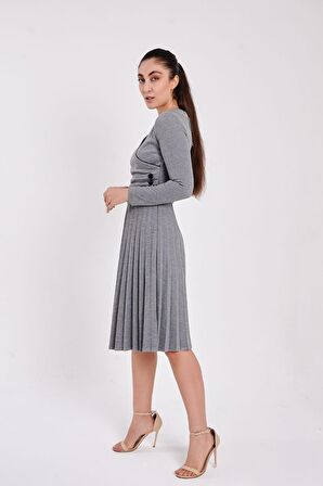 MODATALİKA Kadın Pileli Günlük Şık Elbise