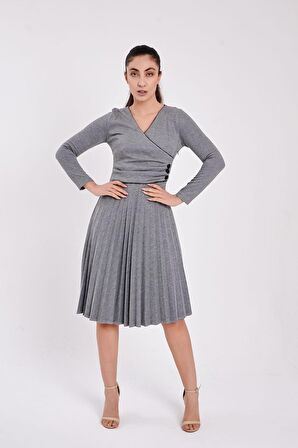 MODATALİKA Kadın Pileli Günlük Şık Elbise