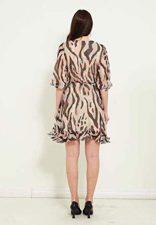 Modatalika Kadın Diz Boyu Truvakar Kol Elbise