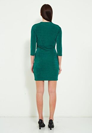 Modatalika Kadın Kruvaze Yaka Kısa Elbise