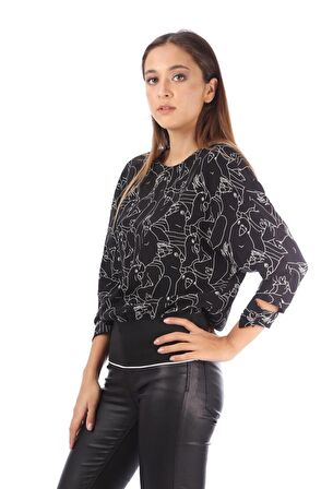 Modatalika Kadın Baskılı Bluz