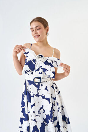 Modatalika Skuba Kumaş Mini Boy Varak Ve Dijital Baskı Detaylı Elbise