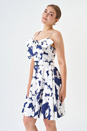 Modatalika Skuba Kumaş Mini Boy Varak Ve Dijital Baskı Detaylı Elbise