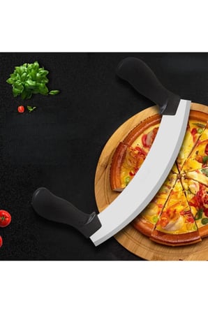 1 Adet Satır Kıyma Bıçağı – Yarım Ay Modeli, Sebze Doğrama Ve Pizza Dilimleme İçin Paslanmaz Çelik Satır/Meat Cleaver
