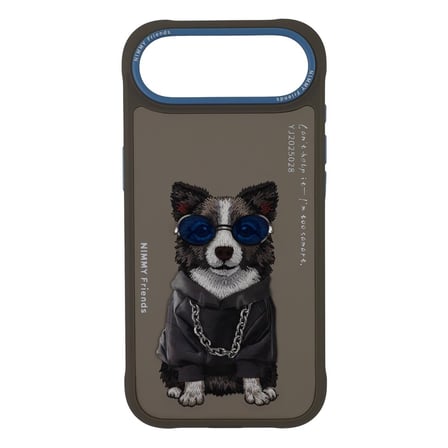 Delux Serisi Renkli Aksesuar Zincirli iPhone 17 Air Uyumlu Border Collie Köpek Desenli Kılıf