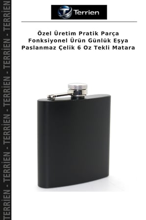 Özel Üretim Pratik Parça Fonksiyonel Ürün Günlük Eşya Paslanmaz Çelik 6 Oz Tekli Matara