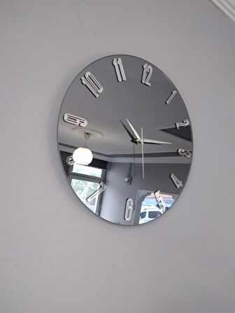 GERÇEK AYNALI DEKORATİF DUVAR SAATİ 50 CM