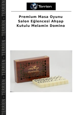 Premium Masa Oyunu Salon Eğlencesi Ahşap Kutulu Melamin Domino