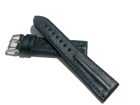 Fado  Her Saate Uygun piramit modeli  22   mm Hakiki  Deri Kordon  lazivert  (495)