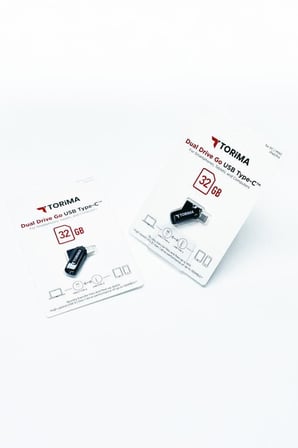 Özel Seri Yedekleme Konektör Çiftli USB Flash Bellek Type C OTG Çift Sürücülü 32GB Siyah