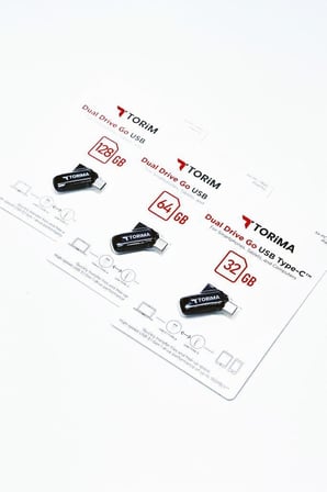 Özel Seri Yedekleme Konektör Çiftli USB Flash Bellek Type C OTG Çift Sürücülü 32GB Siyah