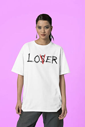 Loser Yazılı Unisex Oversize Tişört