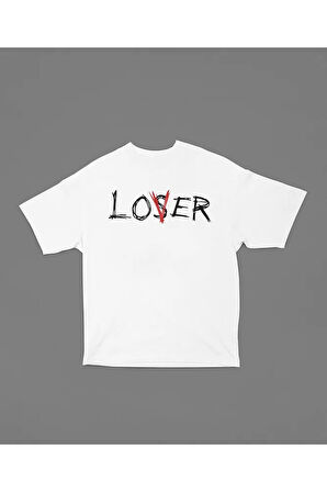 Loser Yazılı Unisex Oversize Tişört