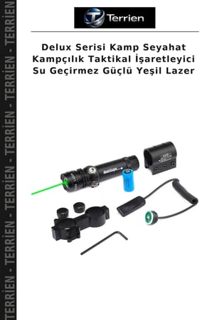 Delux Serisi Kamp Seyahat Kampçılık Taktikal İşaretleyici Su Geçirmez Güçlü Yeşil Lazer