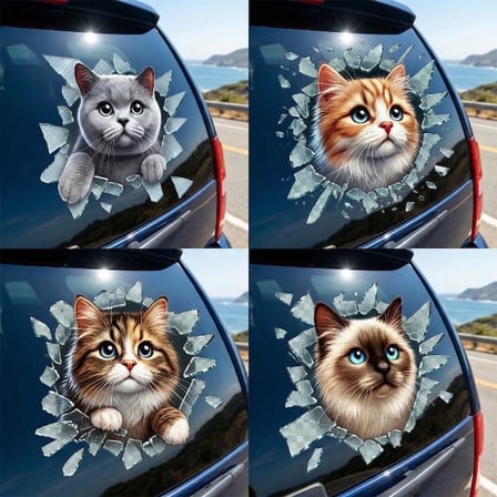 Premium Sevimli Aksesuar Eğlenceli Hediye Cam Çıkartması Fulcar Kedi Tasarımlı Araç Stickerı